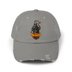 Grim Reaper Happy Halloween Unisex Distressed Cap