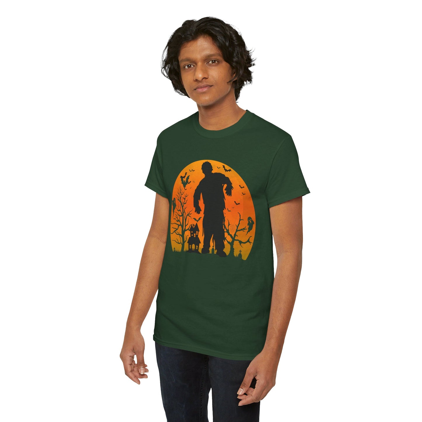 HAUNTED HOUSE ZOMBIE! Graphic Unisex Heavy Cotton Tee