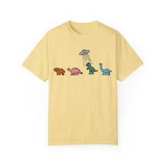 Dinosaur UFO Retro Unisex Garment-Dyed T-shirt