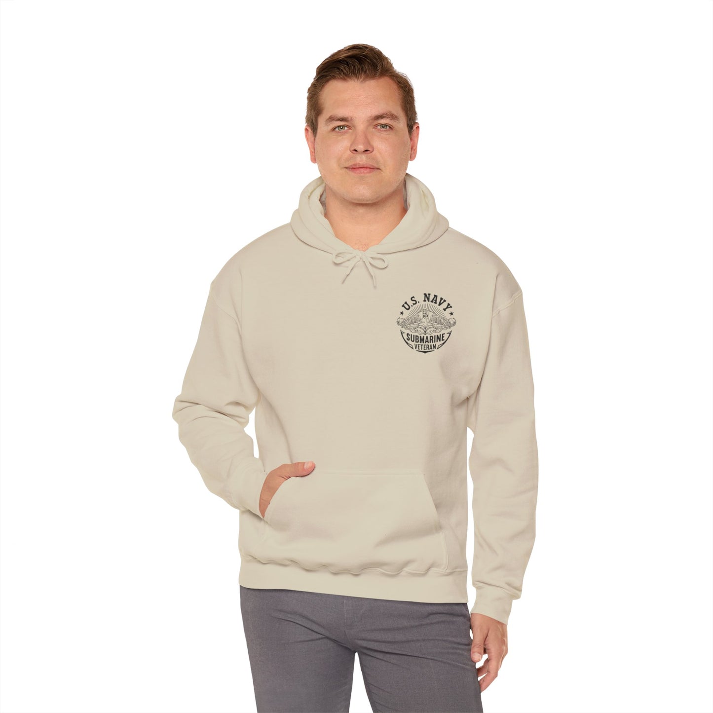 United States Submarine Veteran with Submarine Warfare Breast Insignia - Unisex Heavy Blend™ Hooded Sweatshirt