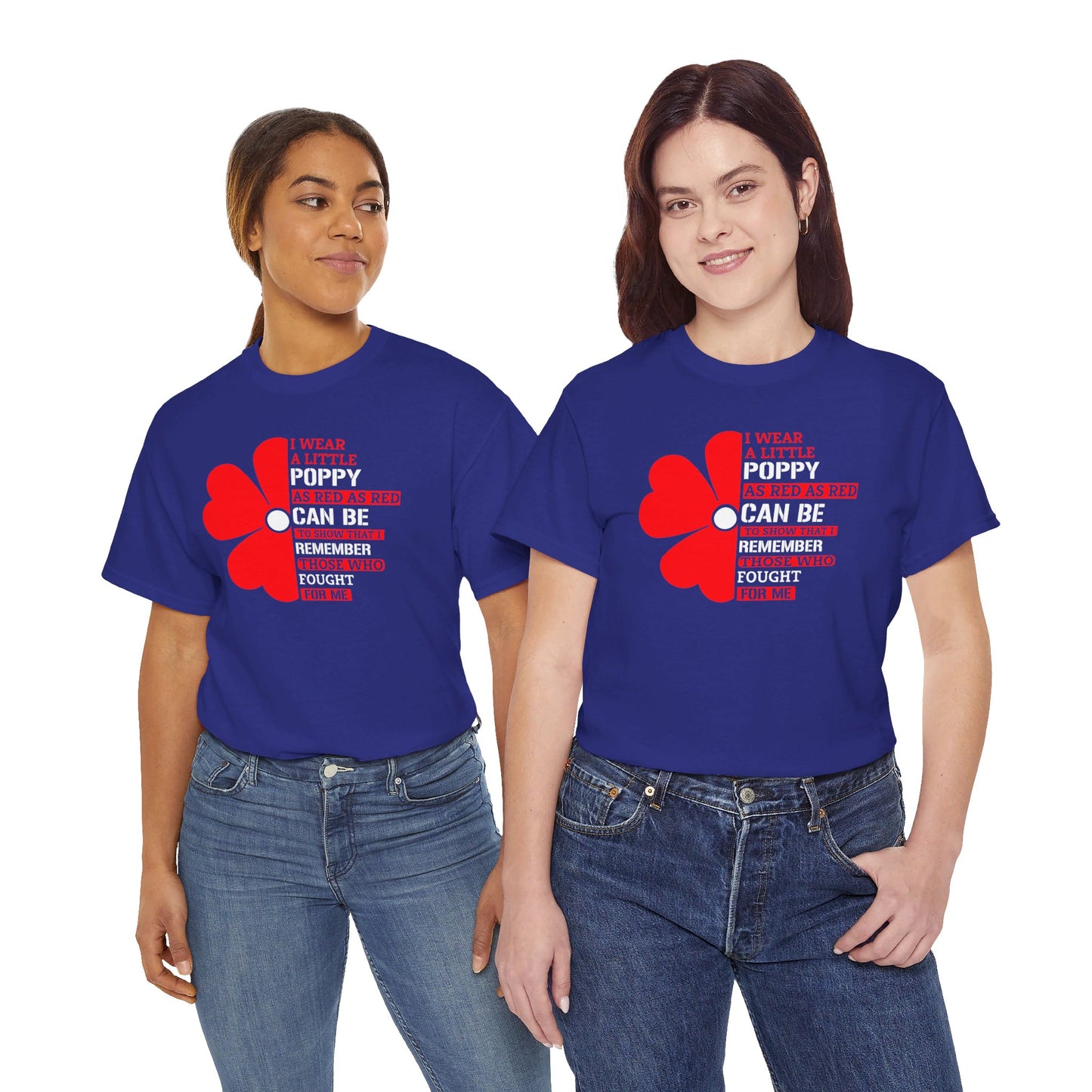 Memorial Day Poppy Tee, For Those Who Fought For Me, Unisex Cotton Tee