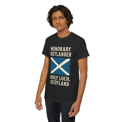 Honorary Outlander Heavy Cotton Tee, Holy Loch Scotland Shirt, Outlander Fan Gift, Casual Tee, Travel Souvenir, Unisex T-Shirt