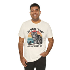 I Do What I Want Cat Quote - Graphic Unisex Jersey Short Sleeve Tee