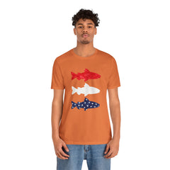 Patriotic Trout T-Shirt — Red White & Blue Fish Tee