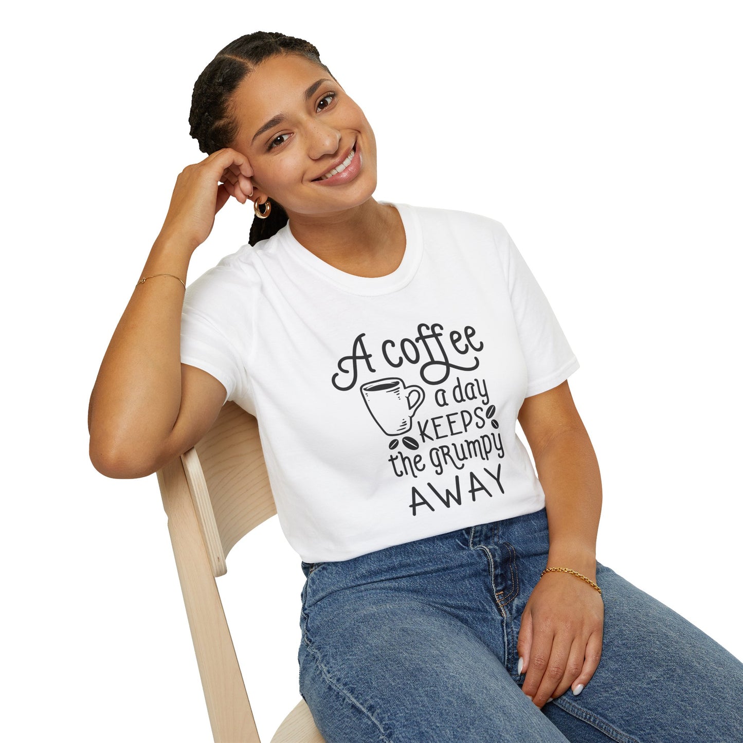 A COFFEE A Day Keeps The Grumpy Away Unisex Softstyle T-Shirt