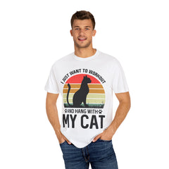 Workout & Cat Lover Unisex T-Shirt - I Just Want to Workout and Hang with My Cat