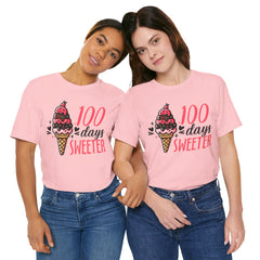 100 Days of School Unisex Tee | Elementary School, Ice Cream, Teacher Apparel