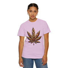 Vintage Leopard Cannabis Leaf T-shirt — Weed Lover Stoner Gift