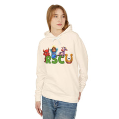 Russell Sage College Mascot Unisex Hoodie - Russell Sage Purple Cow, Red Devil, Golden Horseshoe, Blue Angel Design
