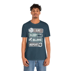 Eat Sleep Billard Repeat - Graphic Unisex Jersey Short Sleeve Tee