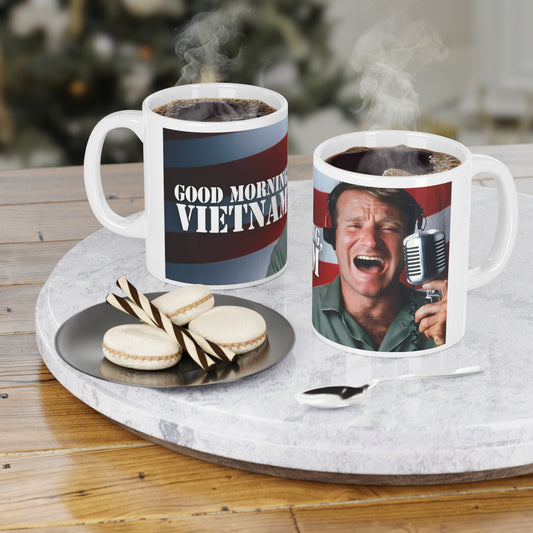 Adrian Cronauer says Good Morning Vietnam - Ceramic Mugs (11oz\15oz\20oz) Vietnam, Robin Williams, Movie Quote, Fan Gift, Funny Movie,