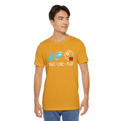 PEACE LOVE play BILLARD - Graphic Unisex Jersey Short Sleeve Tee