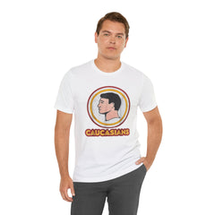 Graphic Tee - Funny Caucasians Satire Head Shot Unisex Jersey Short Sleeve Tee