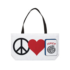 Peace Love Mahjong Weekender Tote Bag / See our matching T Shirts and Coffee Mugs