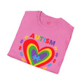 Autism awareness tee, softstyle tee, unisex autism shirt, heart graphic tee, shirt for autism, support autism shirt, gift for autistic child