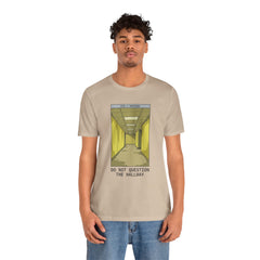Do Not Question The Hallway T-Shirt — Retro Yellow Corridor Graphic Tee