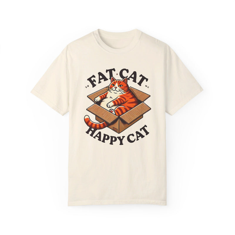 Fat Cat Happy Cat - Graphic Unisex Garment-Dyed T-shirt