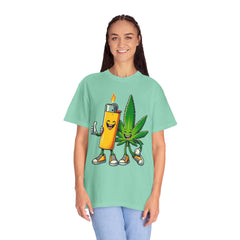 Vintage 'Lighter & Weed' Graphic T-Shirt — Relaxed Stoner/Cannabis Tee