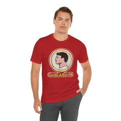 Graphic Tee - Funny Caucasians Satire Head Shot Unisex Jersey Short Sleeve Tee