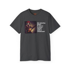 My Missing Limb? It Was A Crazed Clown With A Chainsaw! - Unisex T Shirt | Amputee Humor, Limb Awareness, Prosthetic Apparel, Amputee Gift