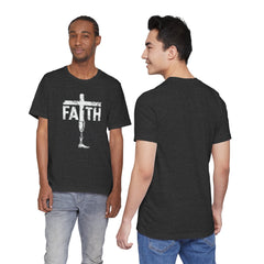 Faith Cross Prosthetic Leg T‑Shirt — Amputee Inspirational Christian Tee