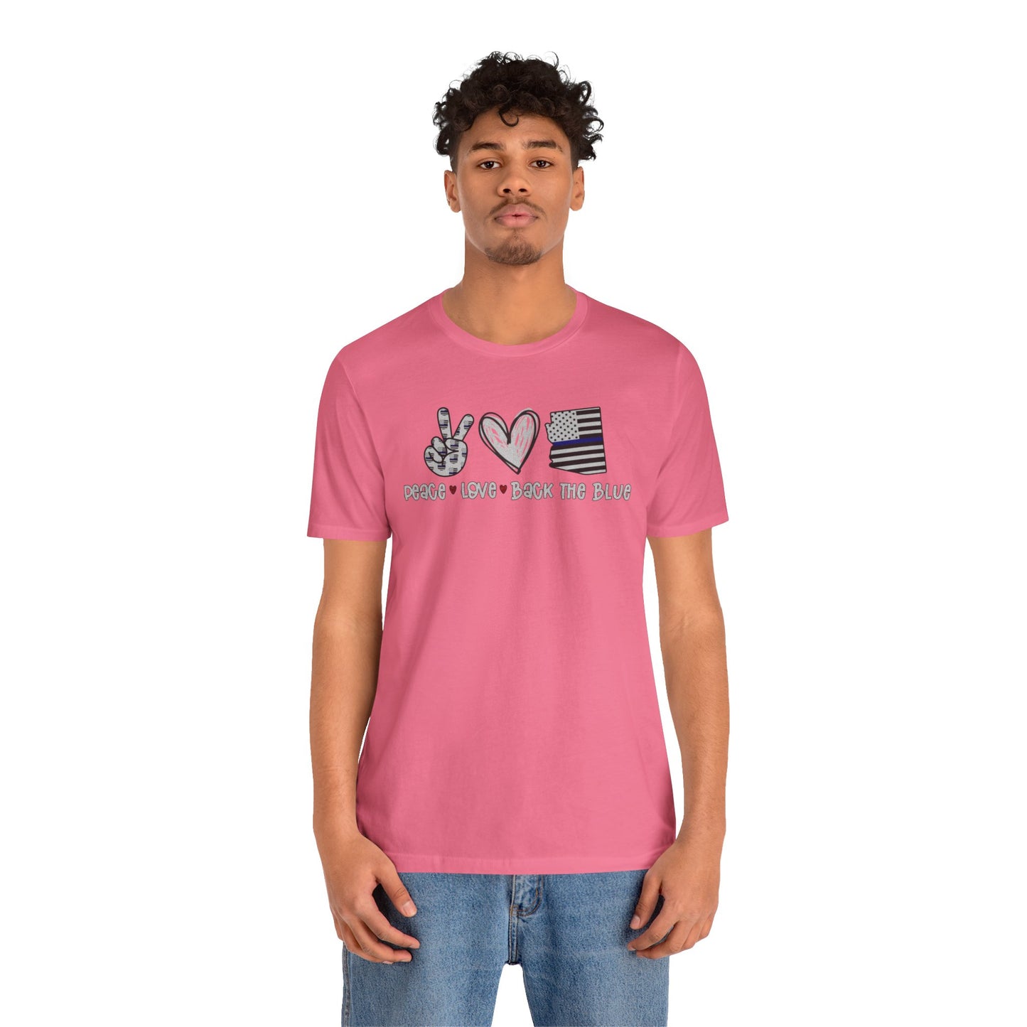 Peace Love Back The Blue in Arizona, Graphic Unisex Short Sleeve Tee