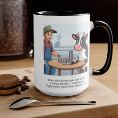 COW TIPPING Awareness - Accent Mugs | Cow Tipping Is Real, Bovine Humor. Gift For Him, Gift For Her, Farm Humor, Cow Fan Gift, Farm Animal