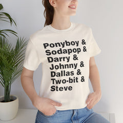 The Outsiders Shirt, Greasers Characters Shirt, Unisex Jersey Short Sleeve Tee