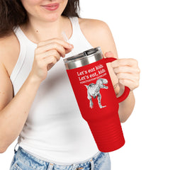 Funny Dinosaur Punctuation Saves Lives Insulated Travel Mug
