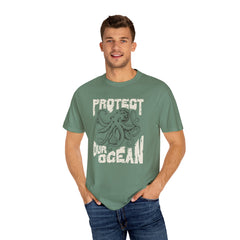 Octopus, Protect Our Ocean -  Graphic Unisex Garment-Dyed T-shirt