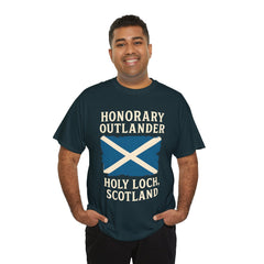 Honorary Outlander Heavy Cotton Tee, Holy Loch Scotland Shirt, Outlander Fan Gift, Casual Tee, Travel Souvenir, Unisex T-Shirt