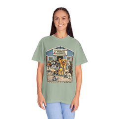 Front Graphic "Who Let the Dogs Out?" Baldwin Harbor Animal Hospital Cute Vet Clinic T Shirt