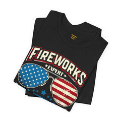 Fireworks Expert, If I Run You Run, Sunglasses  Graphic, Unisex Jersey Short Sleeve Tee