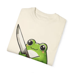 Retro Frog Graphic Shirt, 90s Cute Frog Tee, Nature Shirt, Knife wielding Frog Tee, Frog Lovers, Vintage Relaxed Fit T-shirt, gift for her