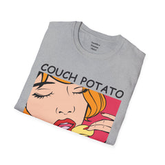 Couch Potato Pop Art Girl Unisex Softstyle T-Shirt