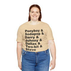 The Outsiders Shirt, Greasers Characters Shirt, Unisex Jersey Short Sleeve Tee