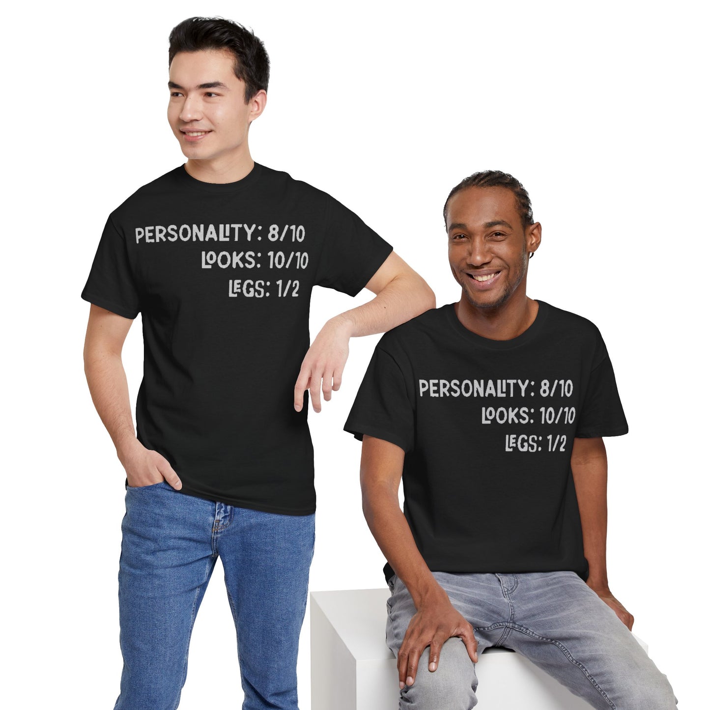 Personality, Looks, Fingers Count - Unisex Heavy Cotton Tee / Prosthetic Humor / One Leg / One Arm / Missing Fingers