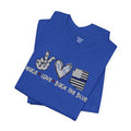 Peace Love Back The Blue in Alaska, Graphic Unisex Short Sleeve Tee