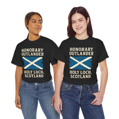 Honorary Outlander Heavy Cotton Tee, Holy Loch Scotland Shirt, Outlander Fan Gift, Casual Tee, Travel Souvenir, Unisex T-Shirt