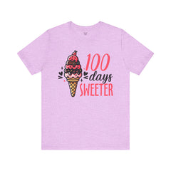 100 Days of School Unisex Tee | Elementary School, Ice Cream, Teacher Apparel