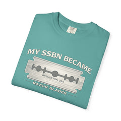 My SSBN Became Razor Blades Graphic Vintage Submarine Veteran Tee