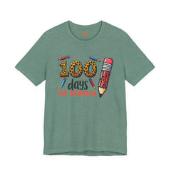 100 DAYS OF SCHOOL - Unisex Jersey Short Sleeve Tee | Elementary School Holiday, Gift For Her, Gift For Him, Teacher Shirt, Classroom Shirt