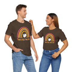 Thankful Teacher T‑Shirt – Retro Rainbow Turkey Teacher Appreciation Tee
