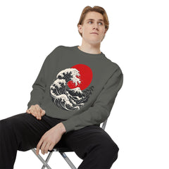 Japanese Wave and Red Sun Comfort Colors Sweatshirt