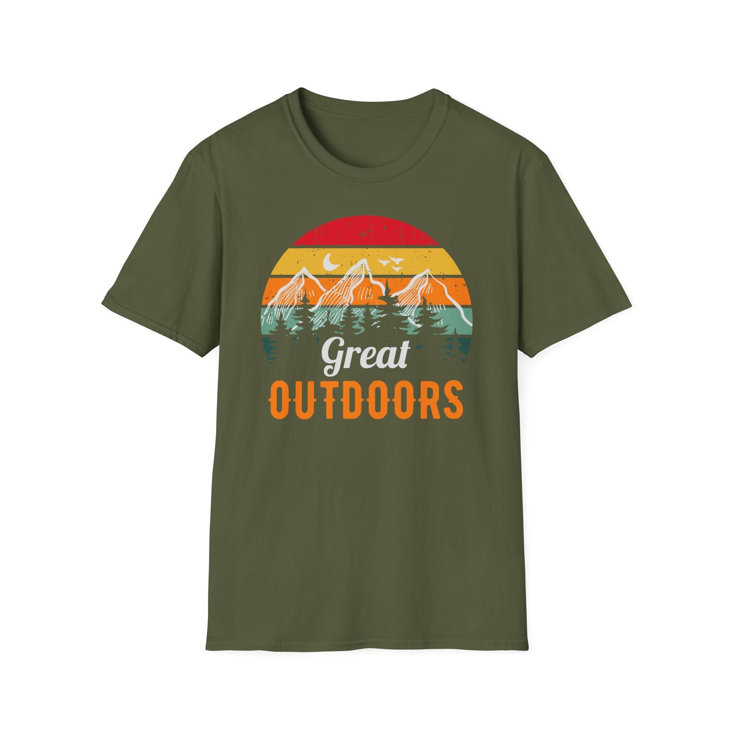 Great Outdoors Mountain Views Unisex Softstyle Graphic T-Shirt