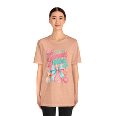 Summer Vibes Tee — Pastel Seashell Bow Beach T-Shirt