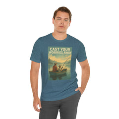 Relaxing Fishing Tee - Cast Your Worries Away, Unisex Casual Shirt, Perfect Gift for Dad, Outdoor Lovers, Fishing Trips, Summer Vibes