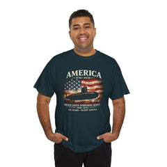 America 250th Submarine 125th Flag T-Shirt — Vintage USA Military Tee
