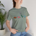 UFO and Dinosaurs Retro Unisex Jersey Short Sleeve Tee