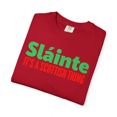 Old World Quote Unisex T-Shirt - 'Slainte It's A Scottish Thing'
